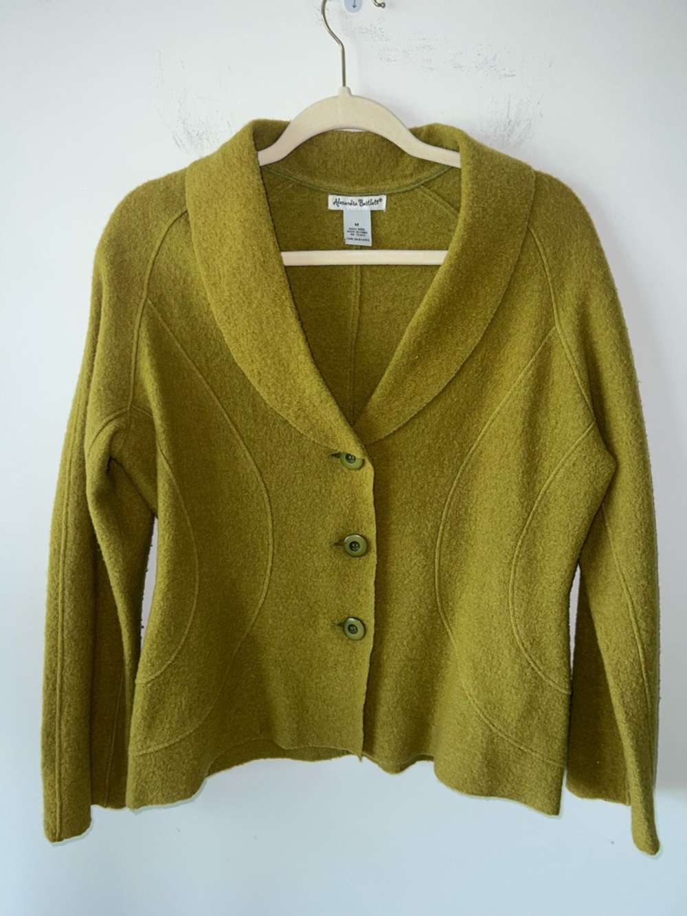 Alexandre Bartlett women's green wool jacket cardigan Size M